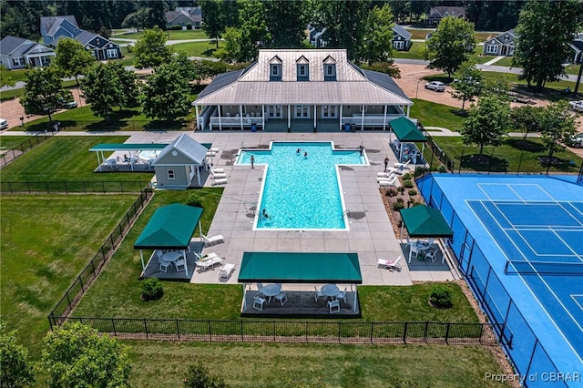 12 Essie Ct, Irvington, VA 22480 - aerial view of property and surrounding area with a pool area