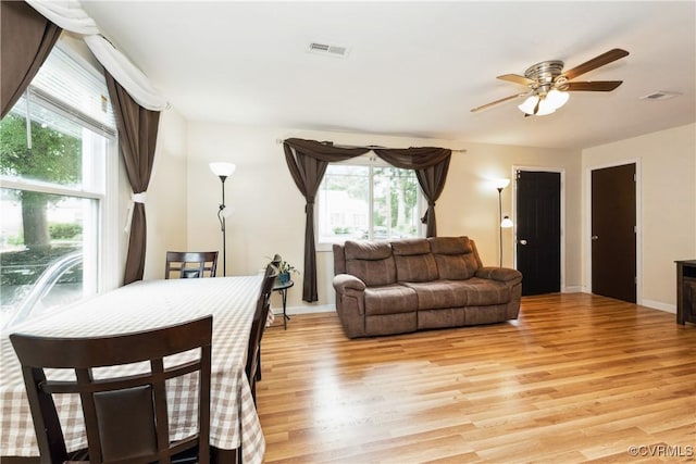 104 N Beech Ave, Henrico, VA 23075 - living area with light wood-style flooring and ceiling fan