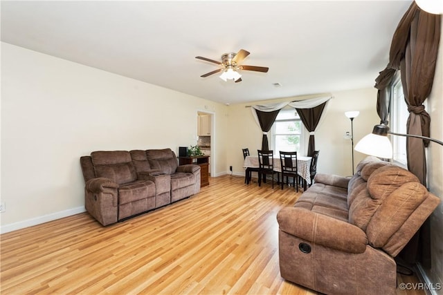104 N Beech Ave, Henrico, VA 23075 - living room with a ceiling fan and light wood-style floors