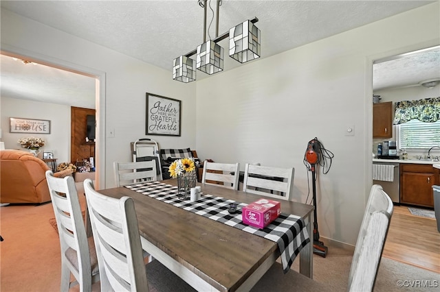 4901 Green Run Dr, Henrico, VA 23228 - dining room featuring light colored carpet and a textured ceiling