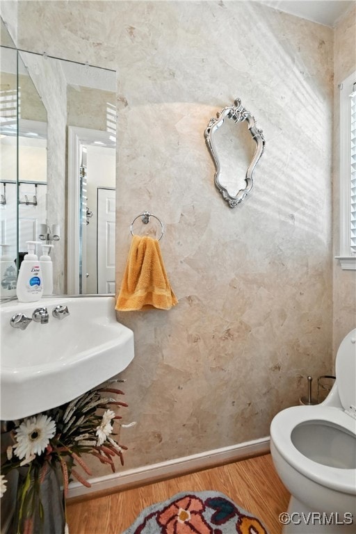 4901 Green Run Dr, Henrico, VA 23228 - half bathroom with wood finished floors and toilet