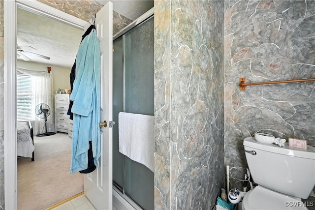 4901 Green Run Dr, Henrico, VA 23228 - ensuite bathroom featuring a shower stall and a textured ceiling