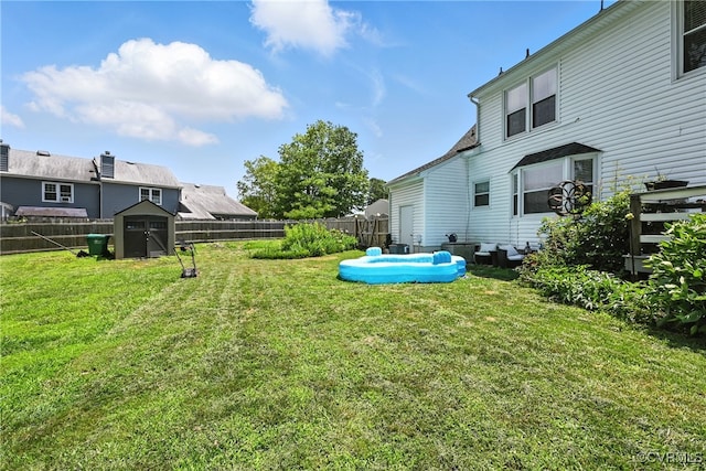 4901 Green Run Dr, Henrico, VA 23228 - fenced backyard featuring a storage shed and a pool