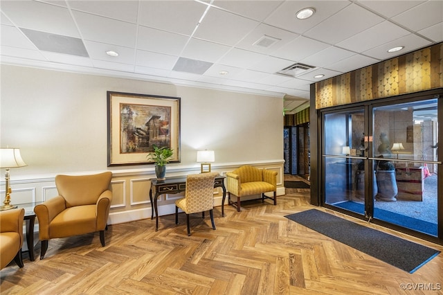 2956 Hathaway Rd Unit 807, Richmond, VA 23225 - community lobby with wainscoting, ornamental molding, and recessed lighting