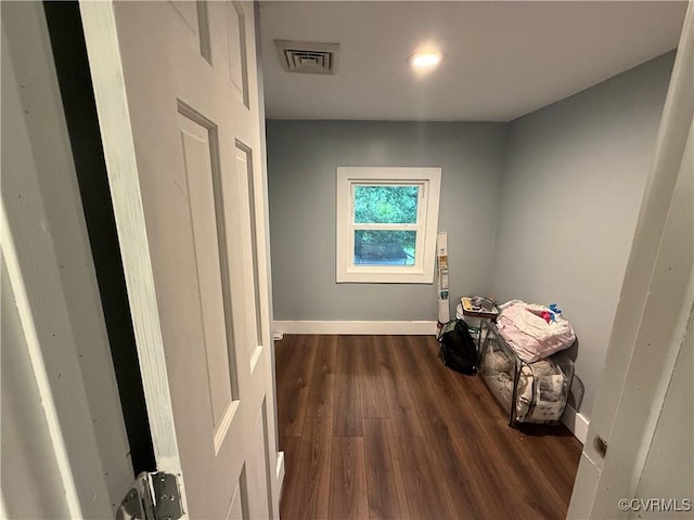 411 Sherman Ave, Hopewell, VA 23860 - laundry area featuring dark wood finished floors and baseboards