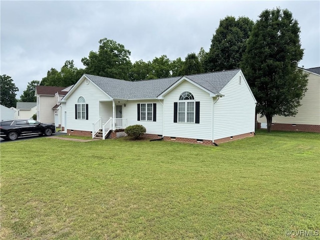 7873 Willow Walk Dr, Chesterfield, VA 23832 - ranch-style home featuring crawl space, roof with shingles, and a front lawn