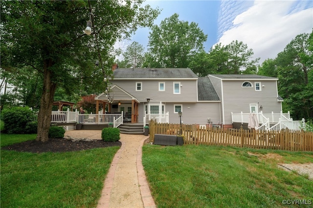1442 Dorset Rd, Powhatan, VA 23139 - back of house with a deck and a gazebo