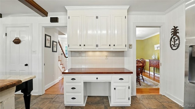 2711 Salisbury Rd, Midlothian, VA 23113 - office area with stone tile flooring and ornamental molding