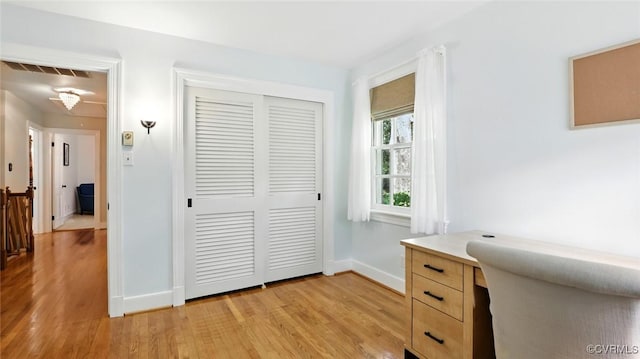 2711 Salisbury Rd, Midlothian, VA 23113 - office with light wood-type flooring and built in desk