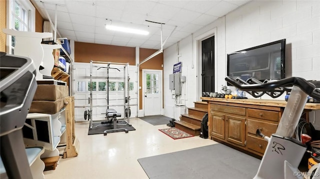 2711 Salisbury Rd, Midlothian, VA 23113 - workout area with a drop ceiling and plenty of natural light
