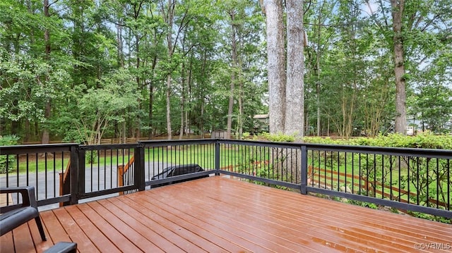 2711 Salisbury Rd, Midlothian, VA 23113 - wooden deck featuring view of scattered trees