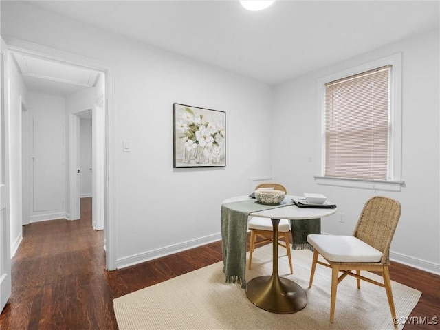 1627 Skipwith Rd, Henrico, VA 23229 - dining room featuring dark wood-style flooring and attic access