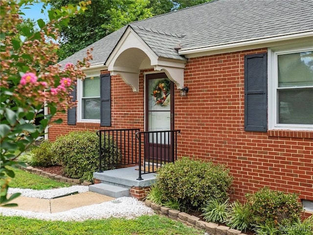 1627 Skipwith Rd, Henrico, VA 23229 - property entrance featuring brick siding and a shingled roof