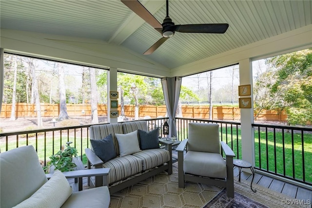 11830 Explorer Ct, Midlothian, VA 23114 - sunroom / solarium with an outdoor hangout area and ceiling fan