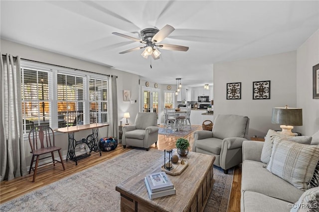 11830 Explorer Ct, Midlothian, VA 23114 - living area featuring ceiling fan and wood finished floors