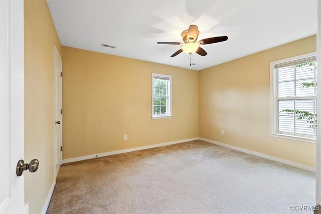 8738 New Holland Ln, Mechanicsville, VA 23116 - carpeted spare room featuring baseboards and ceiling fan