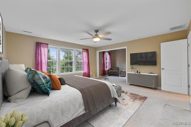 8738 New Holland Ln, Mechanicsville, VA 23116 - bedroom featuring light colored carpet and a ceiling fan