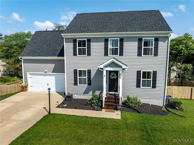 7318 Lancewood Ct, Chesterfield, VA 23832 - colonial home with an attached garage, concrete driveway, and a shingled roof