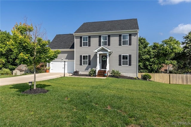 7318 Lancewood Ct, Chesterfield, VA 23832 - colonial inspired home with concrete driveway, a shingled roof, and a garage