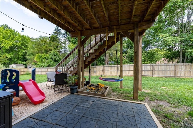 7318 Lancewood Ct, Chesterfield, VA 23832 - fenced backyard featuring stairs and a patio area