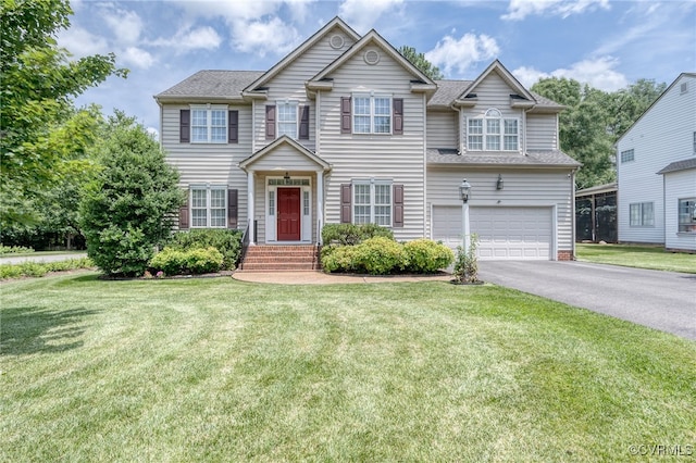 5020 Park Meadows Way, Glen Allen, VA 23059 - view of front of home with a garage, driveway, a front lawn, and a shingled roof