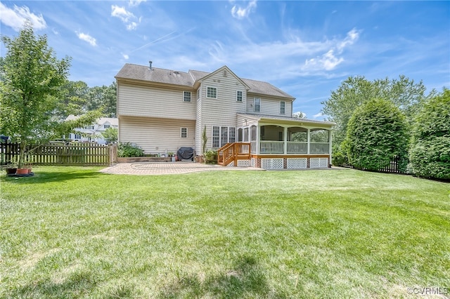 5020 Park Meadows Way, Glen Allen, VA 23059 - rear view of house featuring a sunroom and a patio
