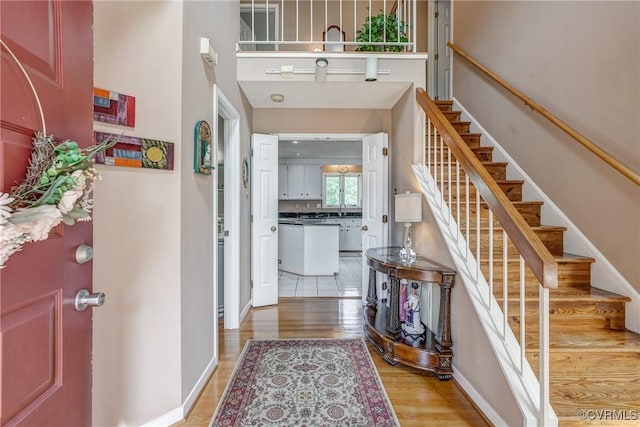 2711 Robson Ct, Henrico, VA 23233 - foyer entrance featuring light wood-type flooring and stairway