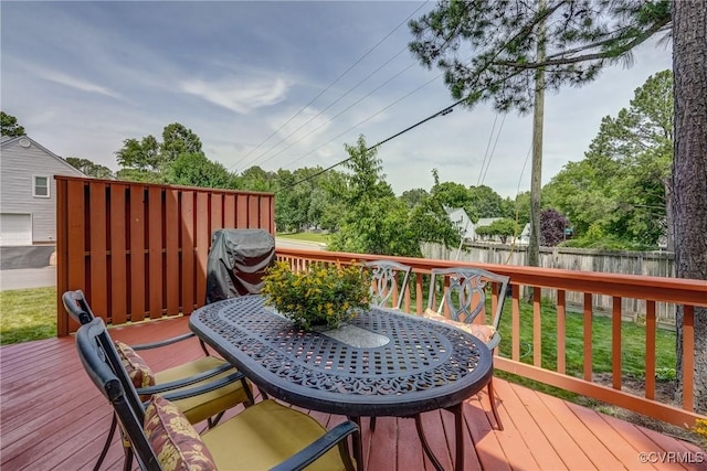 2711 Robson Ct, Henrico, VA 23233 - wooden deck featuring outdoor dining area and area for grilling