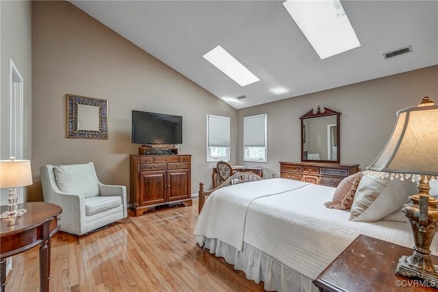 2711 Robson Ct, Henrico, VA 23233 - bedroom with a skylight, light wood-style floors, and high vaulted ceiling