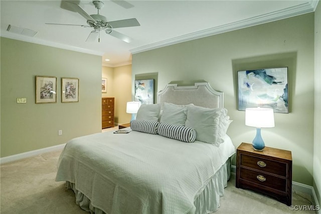 5116 Belmont Park Rd, Glen Allen, VA 23059 - bedroom featuring carpet floors, crown molding, and a ceiling fan