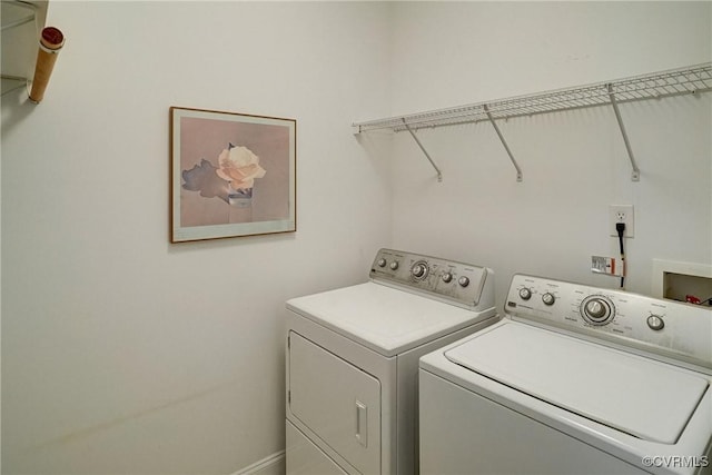 5116 Belmont Park Rd, Glen Allen, VA 23059 - laundry area with washer and clothes dryer and baseboards