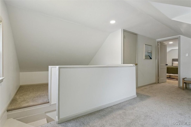 808 Penniman Rd, Williamsburg, VA 23185 - additional living space with carpet, vaulted ceiling, and recessed lighting