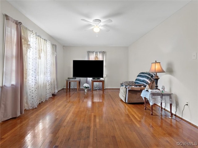 3204 Evergreen Ave, Hopewell, VA 23860 - sitting room with ceiling fan and wood-type flooring