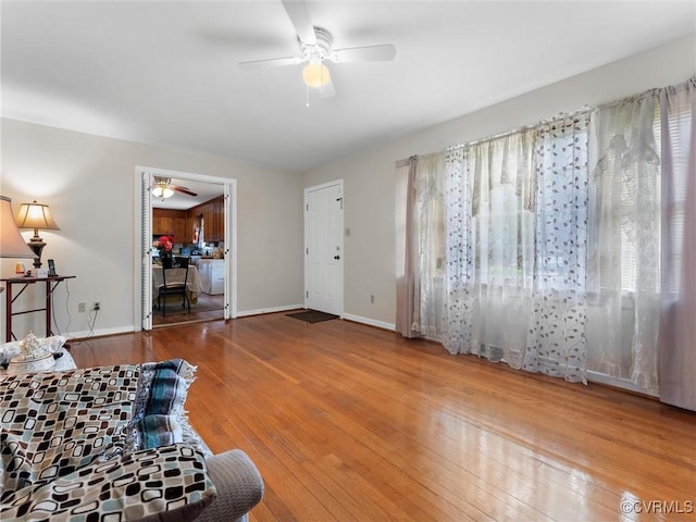 3204 Evergreen Ave, Hopewell, VA 23860 - living room featuring a ceiling fan and hardwood / wood-style floors