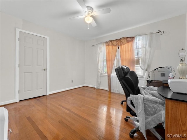 3204 Evergreen Ave, Hopewell, VA 23860 - home office featuring ceiling fan and wood finished floors