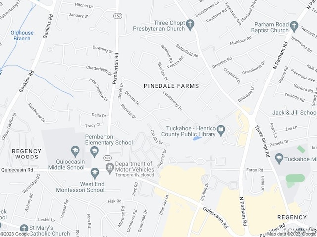 1600 Donora Ct, Henrico, VA 23229 - map of property with streets / nearby areas