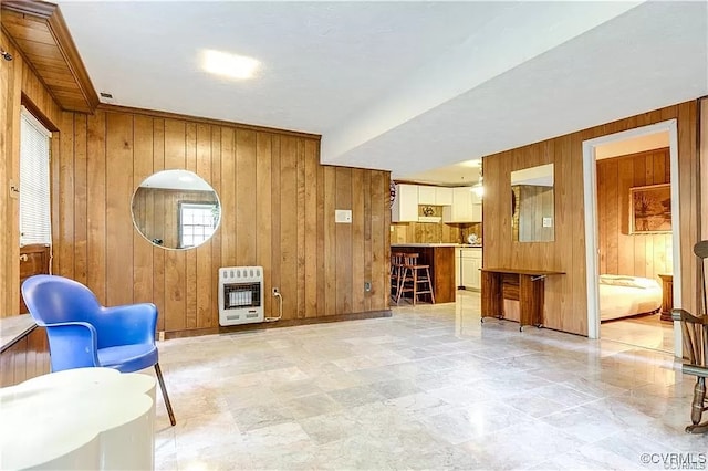 1600 Donora Ct, Henrico, VA 23229 - living area with heating unit and wood walls