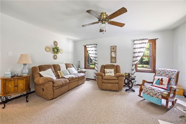 15615 Providence Rd, Prince George, VA 23805 - carpeted living room featuring a ceiling fan