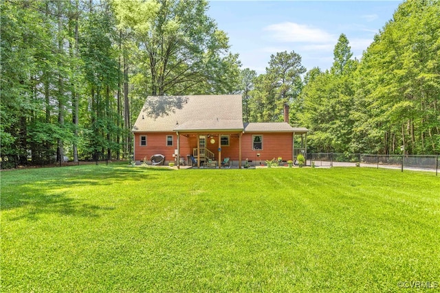 15615 Providence Rd, Prince George, VA 23805 - back of property with a patio area, a chimney, and crawl space