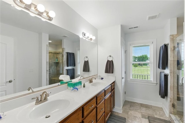 112 Rosemary Ct, Tappahannock, VA 22560 - full bathroom featuring double vanity and a shower stall