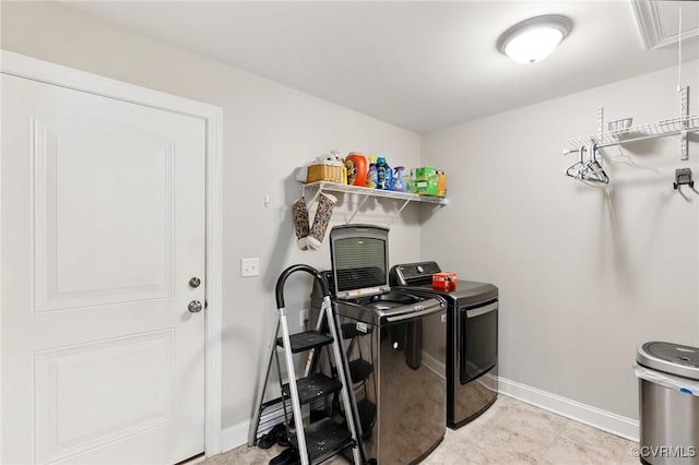 112 Rosemary Ct, Tappahannock, VA 22560 - laundry room with independent washer and dryer and attic access