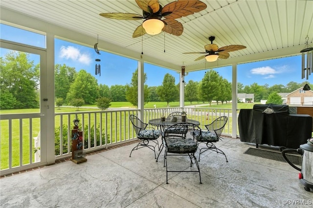 112 Rosemary Ct, Tappahannock, VA 22560 - view of patio / terrace with area for grilling, a ceiling fan, and outdoor dining space