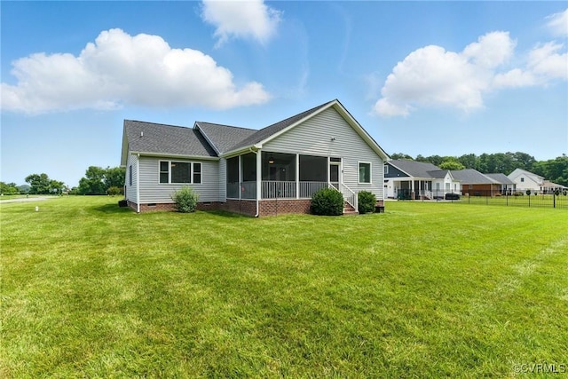 112 Rosemary Ct, Tappahannock, VA 22560 - rear view of house featuring a sunroom, crawl space, and roof with shingles