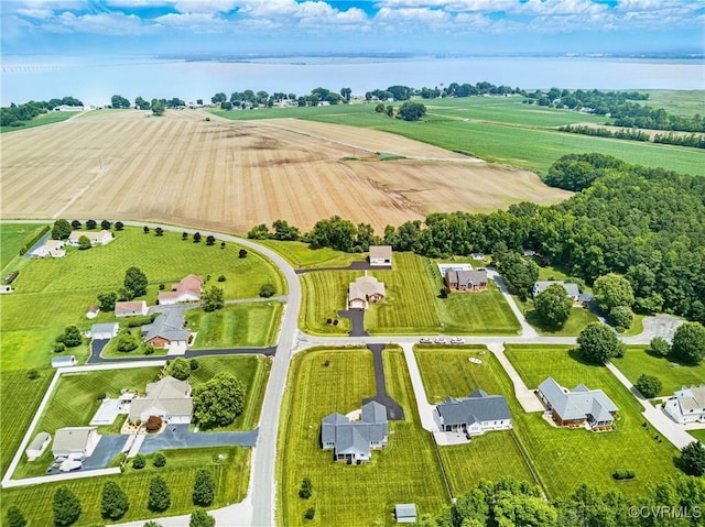 112 Rosemary Ct, Tappahannock, VA 22560 - overview of rural landscape featuring a nearby body of water and large plots for crops