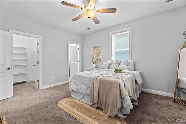 1808 N 20th St, Richmond, VA 23223 - bedroom with carpet, ceiling fan, and a walk in closet