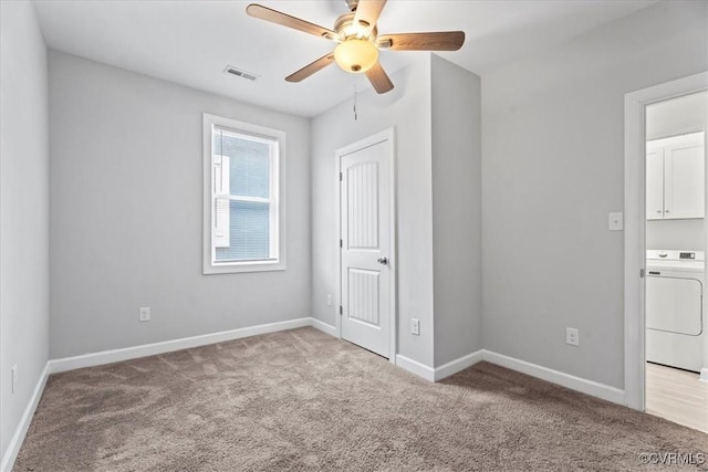 1808 N 20th St, Richmond, VA 23223 - unfurnished bedroom featuring washer / clothes dryer, carpet, and ceiling fan