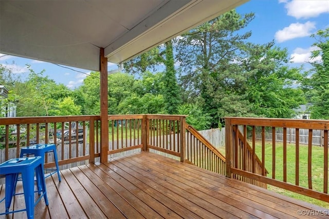 1808 N 20th St, Richmond, VA 23223 - deck with a fenced backyard and view of scattered trees