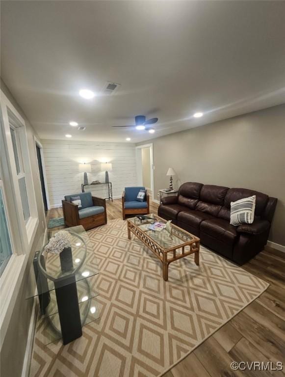 616 Long Point Ln, Topping, VA 23169 - living room featuring wood finished floors and recessed lighting