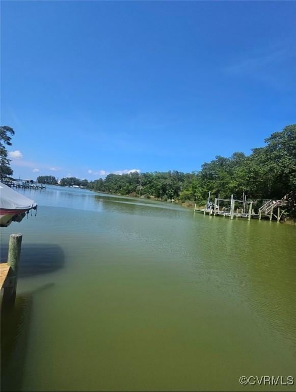616 Long Point Ln, Topping, VA 23169 - water view featuring a boat dock