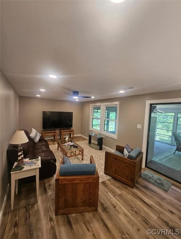 616 Long Point Ln, Topping, VA 23169 - living room with hardwood / wood-style flooring and recessed lighting